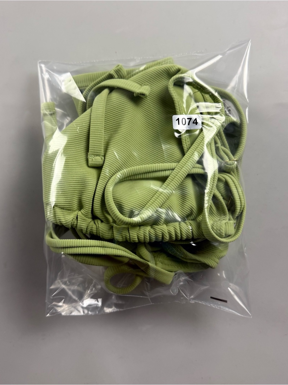 Wilo The Label Ribbed String Bikini Matching Set Lime Green Womens S - Picture 8 of 9